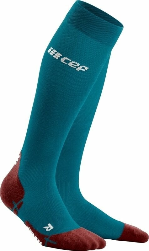 Chaussettes de course
 CEP WP209Y Compression Tall Socks Ultralight Petrol/Dark Red II Chaussettes de course