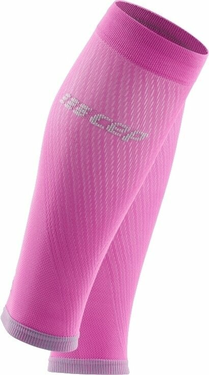 Couvre-mollets pour les coureurs CEP WS407Y Compression Calf Sleeves Ultralight Pink/Light Grey IV Couvre-mollets pour les coureurs