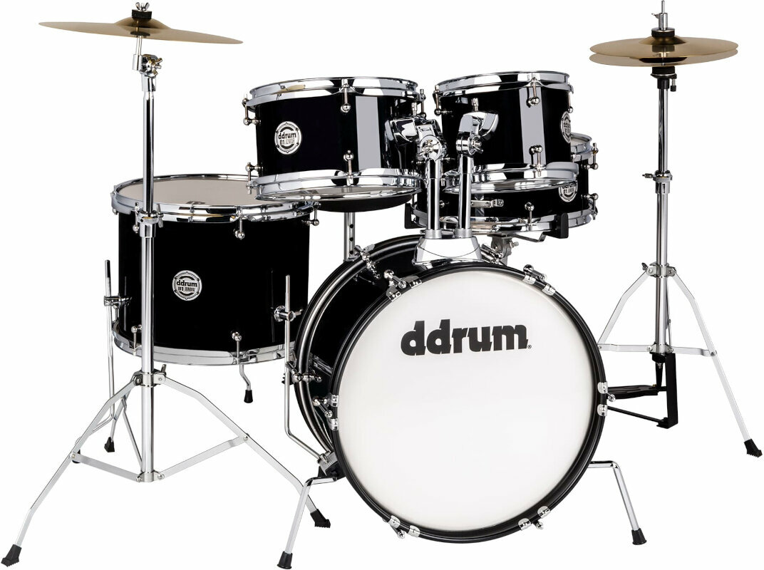Conjunto de tambores júnior DDRUM D1 Jr 5-Piece Complete Drum Kit Conjunto de tambores júnior Negro Midnight Black