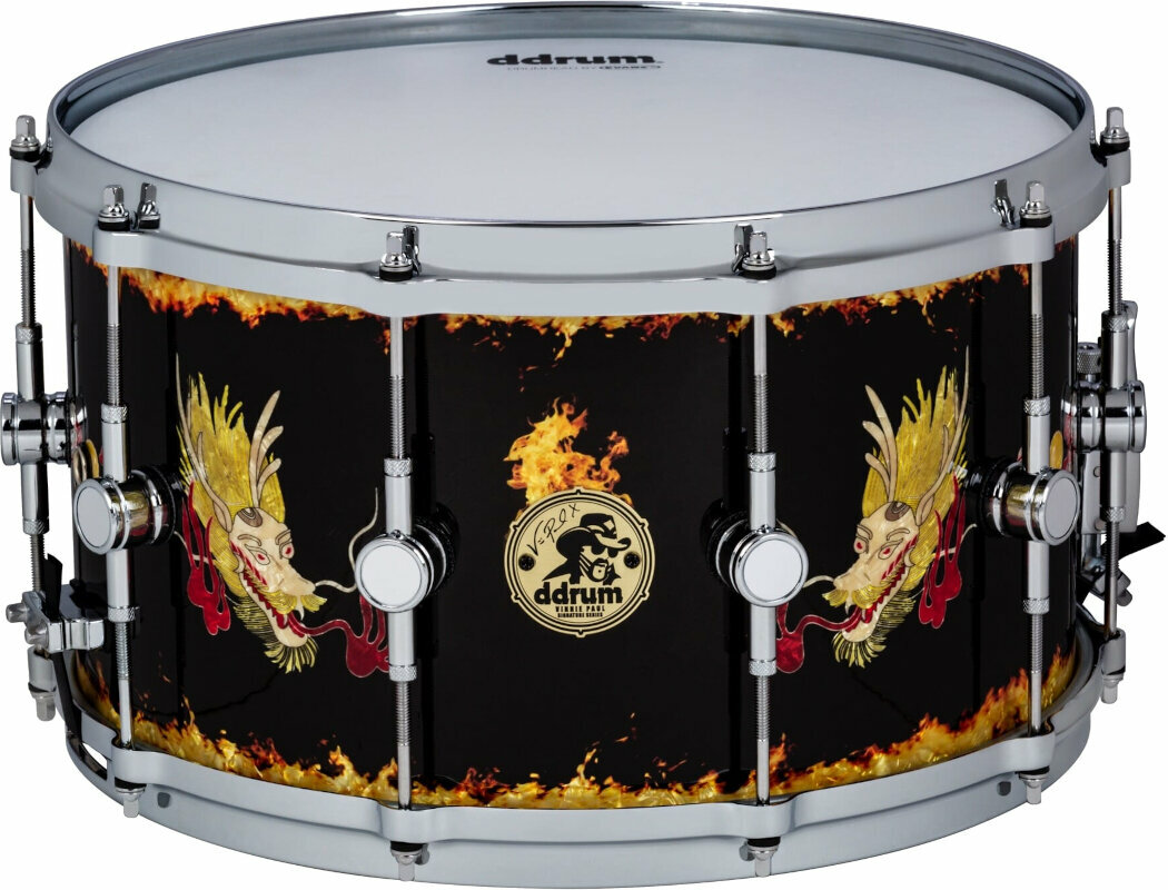 Signature/Artist Snare Drum DDRUM Vinnie Paul 8x14 Dragon Signature Snare Drum 14" Custom Dragon Wrap Finish