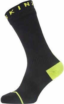 Cycling Socks Sealskinz Waterproof All Weather Mid Length Sock With Hydrostop Black/Neon Yellow S Cycling Socks - 1