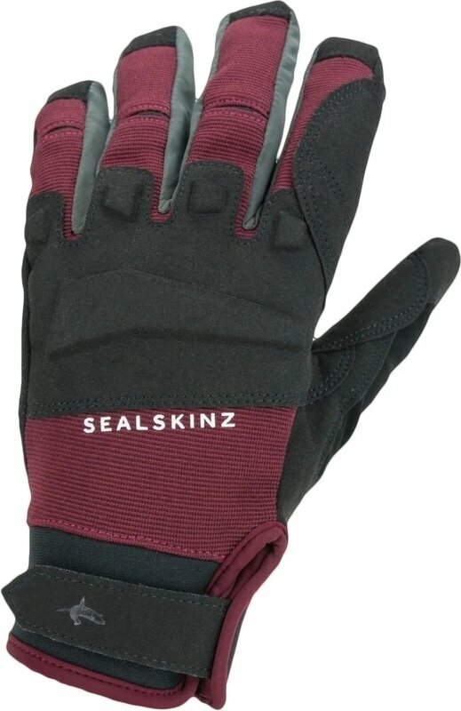 Cyklistické rukavice Sealskinz Waterproof All Weather MTB Glove Black/Red XL Cyklistické rukavice
