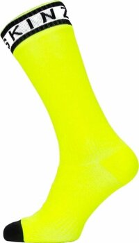 Fahrradsocken Sealskinz Waterproof Warm Weather Mid Length Sock With Hydrostop Neon Yellow/Black/White M Fahrradsocken - 1