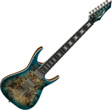 7-string Electric Guitar Dean Guitars Exile Select Floyd 7 St Burl Poplar Satin Turquoise Burst - 1