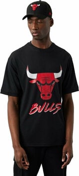 Pulóver Chicago Bulls NBA Script Mesh T-shirt Black/Red L Pulóver - 1