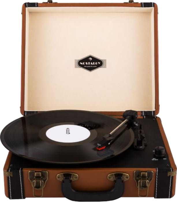 Jerry Lee Retro Record Player Turntable LP USB Brown Tobacco