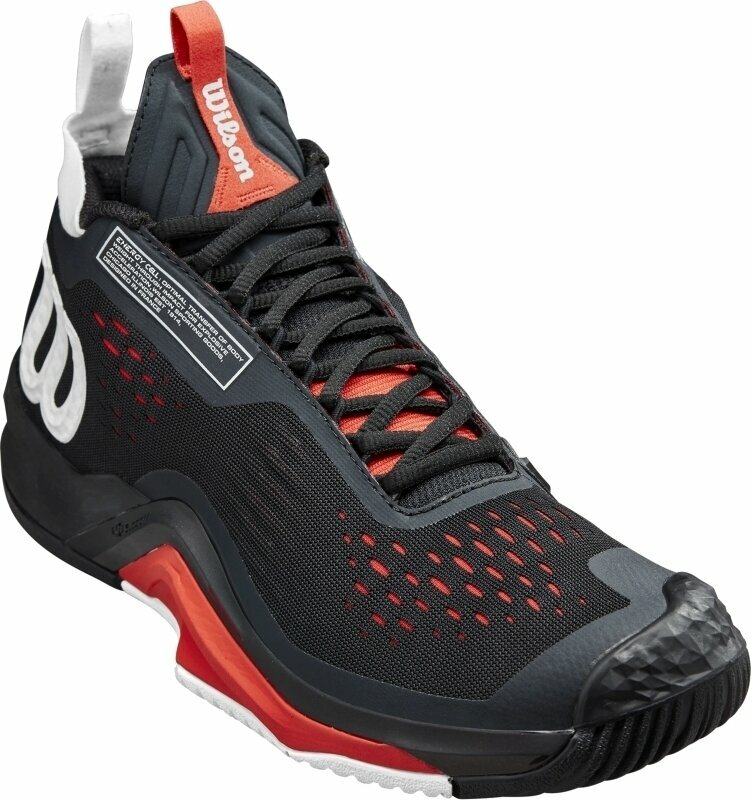 Pantofi de tenis pentru bărbați Wilson Rush Pro Surge Mens Tennis Shoe Black/White/Poppy Red 45 1/3 Pantofi de tenis pentru bărbați