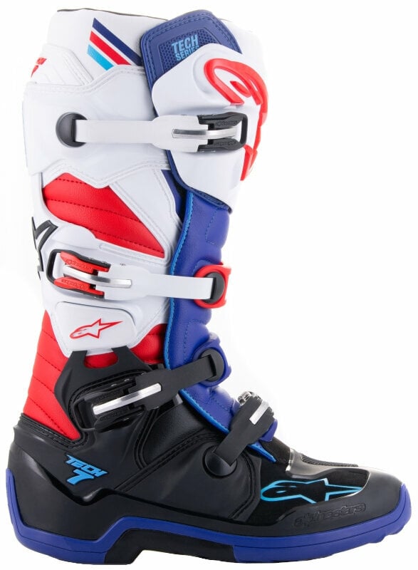 Motorradstiefel Alpinestars Tech 7 Boots Black/Dark Blue/Red/White 40,5 Motorradstiefel