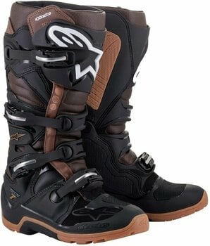Motociklističke čizme Alpinestars Tech 7 Enduro Boots Black/Dark Brown 44,5 Motociklističke čizme - 1