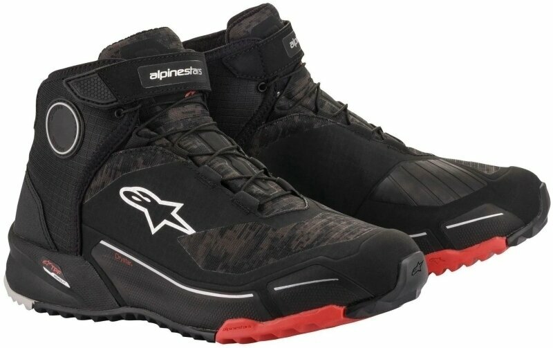 Motoros cipők Alpinestars CR-X Drystar Riding Shoes Black/Camo/Red 43 Motoros cipők