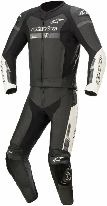 Combinezon de piele 2 piese Alpinestars GP Force Chaser Leather Suit 2 Pc Black/White 48 Combinezon de piele 2 piese