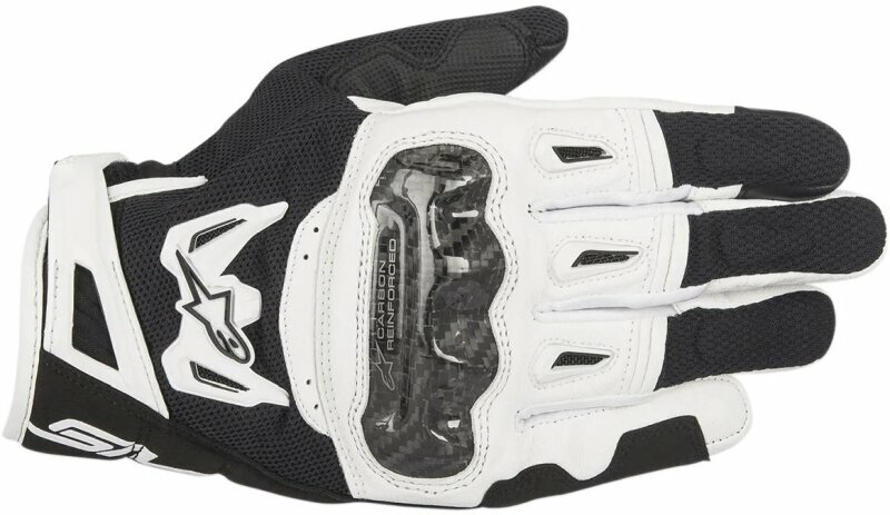 Motorcycle Gloves Alpinestars SMX-2 Air Carbon V2 Gloves Black/White L Motorcycle Gloves