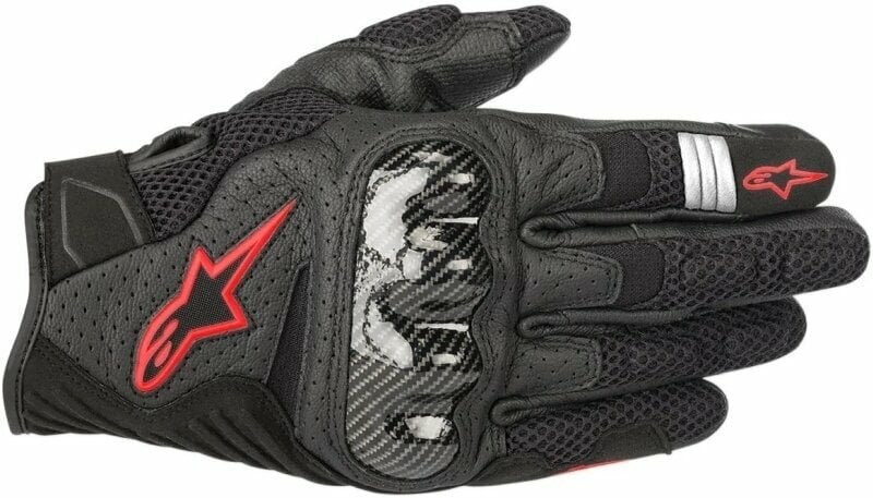 Alpinestars SMX-1 Air V2 Gloves Black/Red Fluorescent M Gants de moto Black Red male