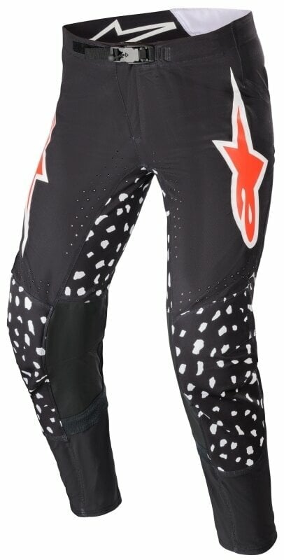 Calças de motocross Alpinestars Supertech North Pants Black/Neon Red 32 Calças de motocross