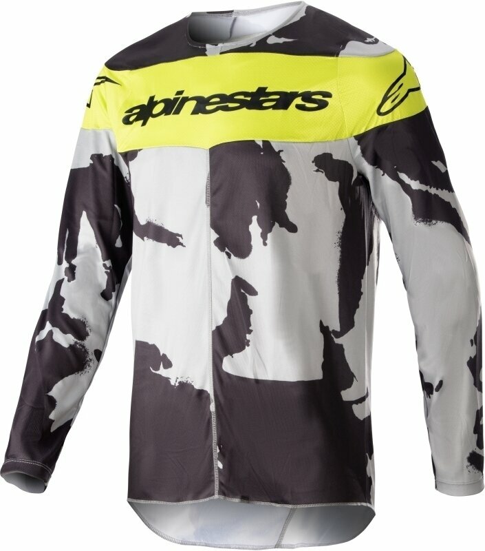 Motocross-trøje Alpinestars Racer Tactical Jersey Gray/Camo/Yellow Fluorescent M Motocross-trøje