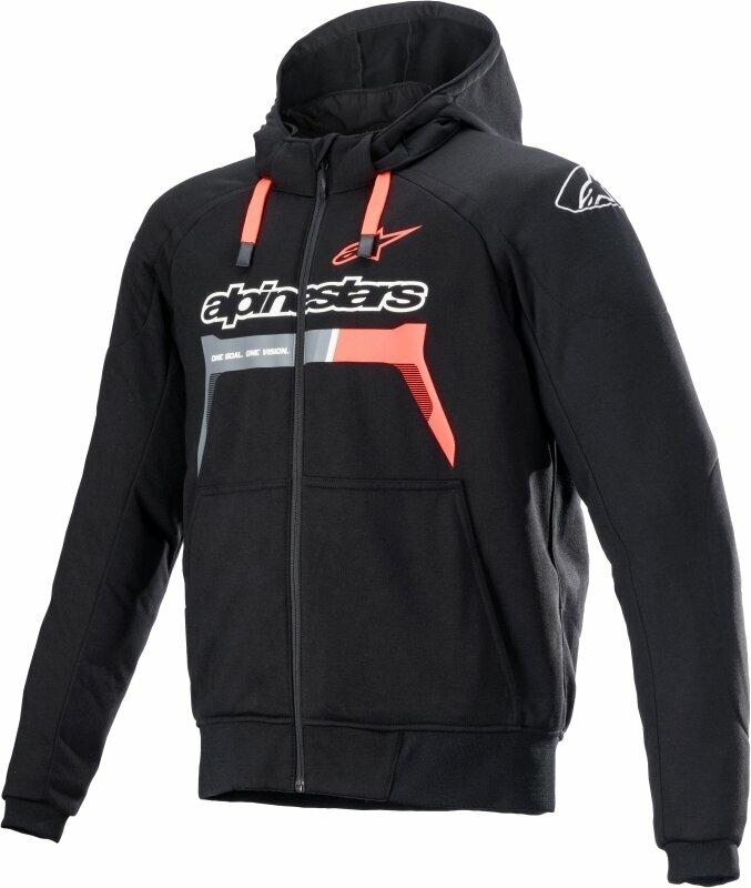 Giacca in tessuto Alpinestars Chrome Ignition Hoodie Black/Red Fluorescent S Giacca in tessuto