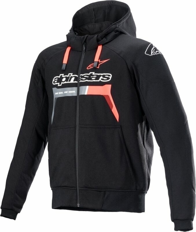 Photos - Motorcycle Clothing Alpinestars Chrome Ignition Hoodie Black/Red Fluorescent XL Te 