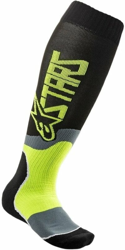 Socken Alpinestars Socken MX Plus-2 Socks Black/Yellow Fluorescent L