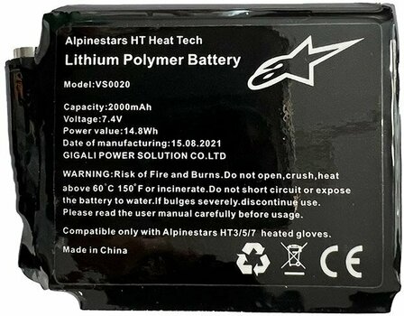 Rękawice motocyklowe Alpinestars Battery For HT Heat Tech Gloves Black Tylko jeden rozmiar Rękawice motocyklowe - 1