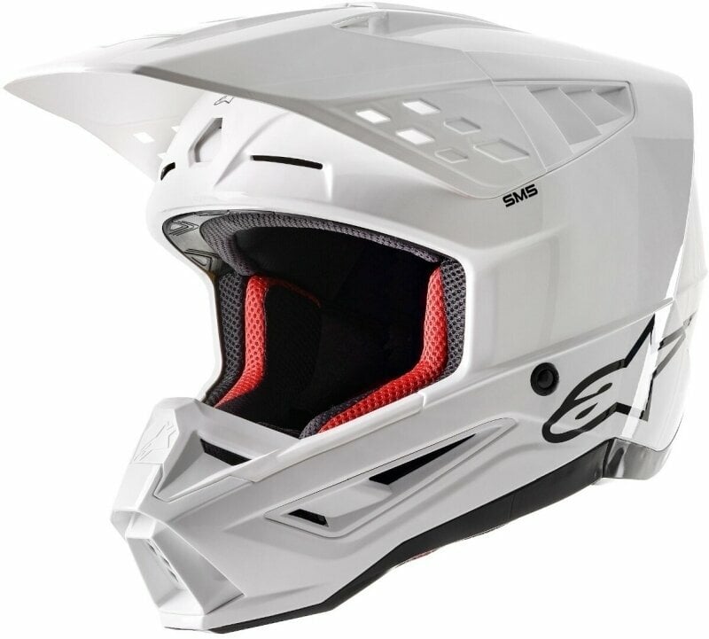 Čelada Alpinestars S-M5 Solid Helmet White Glossy L Čelada