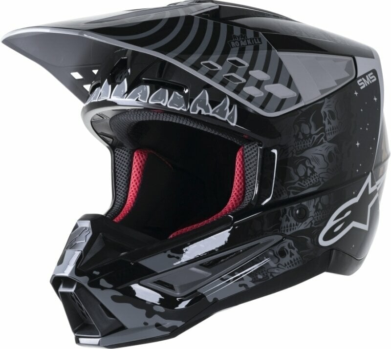 Kaciga Alpinestars S-M5 Solar Flare Helmet Black/Gray/Gold Glossy L Kaciga