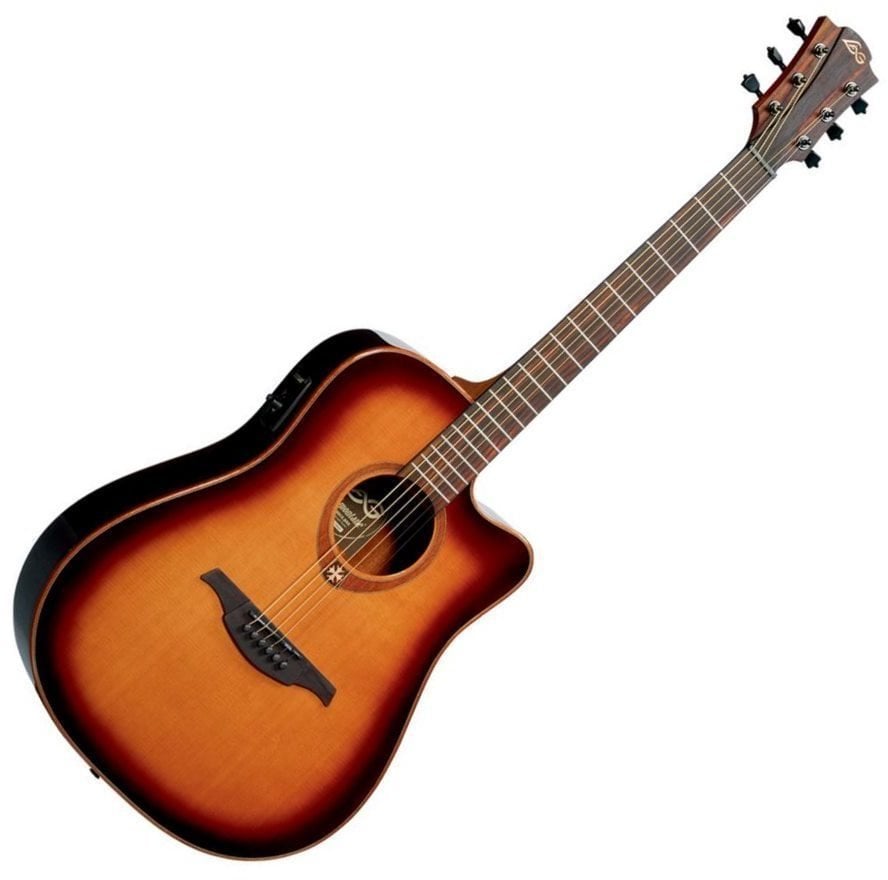 Dreadnought elektro-akoestische gitaar LAG T100 DCE-BRS