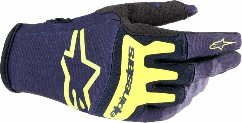 Luvas para motociclos Alpinestars Techstar Gloves Night Navy/Yellow Fluorescent L Luvas para motociclos