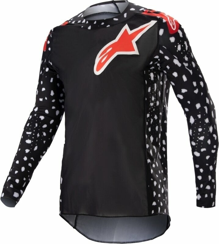 Koszulka motocross Alpinestars Supertech North Jersey Black/Neon Red S Koszulka motocross