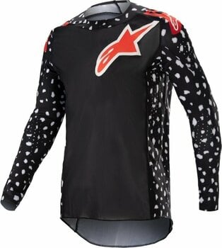 Koszulka motocross Alpinestars Supertech North Jersey Black/Neon Red S Koszulka motocross - 1
