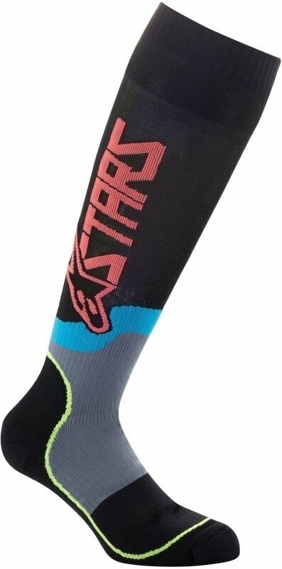 Ponožky Alpinestars Ponožky MX Plus-2 Socks Black/Yellow Fluorescent/Coral S