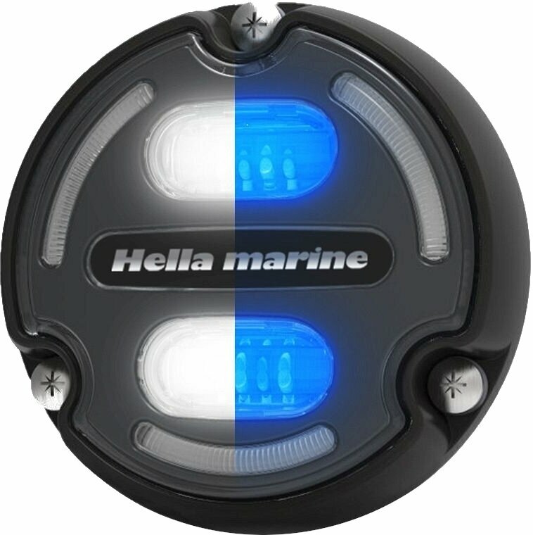 Oświetlenie do łodzi Hella Marine Apelo A2 Aluminum White/Blue Underwater Light Charcoal Lens