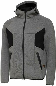 Sweatshirt Savage Gear Sweatshirt Tec-Foam Zip Hoodie Dark Grey Melange L - 1