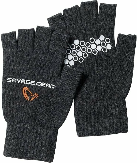 Angelhandschuhe Savage Gear Angelhandschuhe Knitted Half Finger Glove M