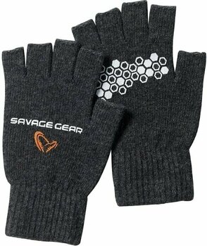 Gloves Savage Gear Gloves Knitted Half Finger Glove M - 1