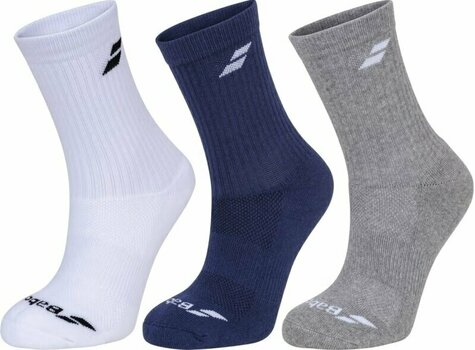 Chaussettes Babolat 3 Pairs Pack White/Estate Blue/Grey 35-38 Chaussettes - 1