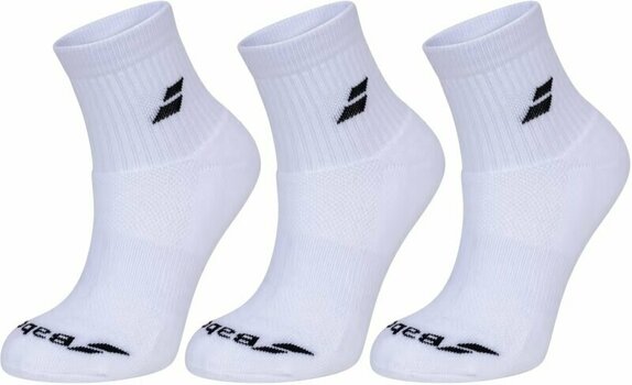 Socks Babolat Quarter 3 Pairs Pack White 39-42 Socks - 1