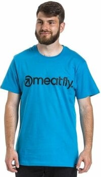 Camisa para exteriores Meatfly Logo T-Shirt Ocean Blue L Camiseta Camisa para exteriores - 1