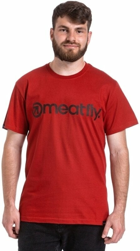 Тениска Meatfly Logo T-Shirt Dark Red S Тениска