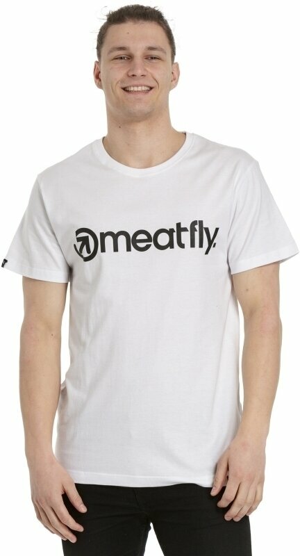 Outdoorové tričko Meatfly Logo T-Shirt White M Tričko