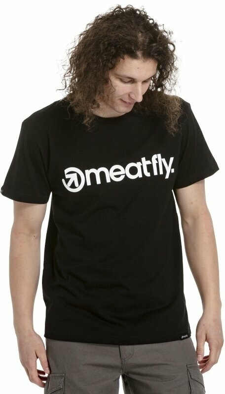 Ulkoilu t-paita Meatfly Logo T-Shirt Black S T-paita