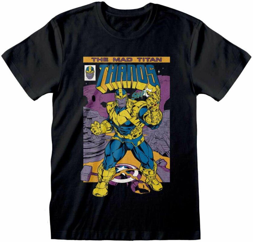 Camiseta de manga corta Marvel Camiseta de manga corta Thanos Cover Unisex Black S