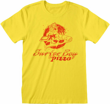 T-shirt Stranger Things Surfer Boy Pizza Yellow M T-shirt - 1