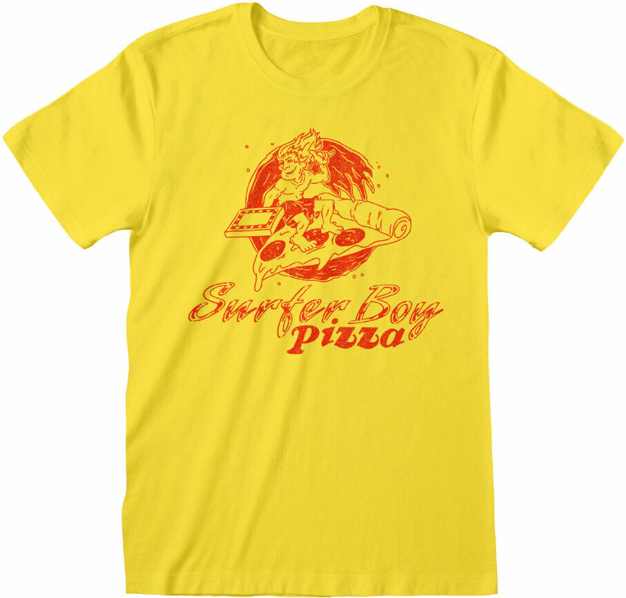 T-Shirt Stranger Things T-Shirt Surfer Boy Pizza Unisex Yellow 2XL