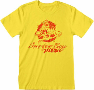 T-Shirt Stranger Things T-Shirt Surfer Boy Pizza Unisex Yellow 2XL - 1