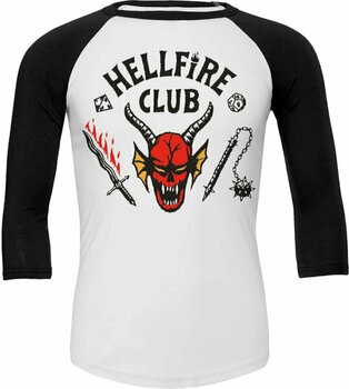 T-Shirt Stranger Things T-Shirt Hellfire Club Crest Unisex White S - 1