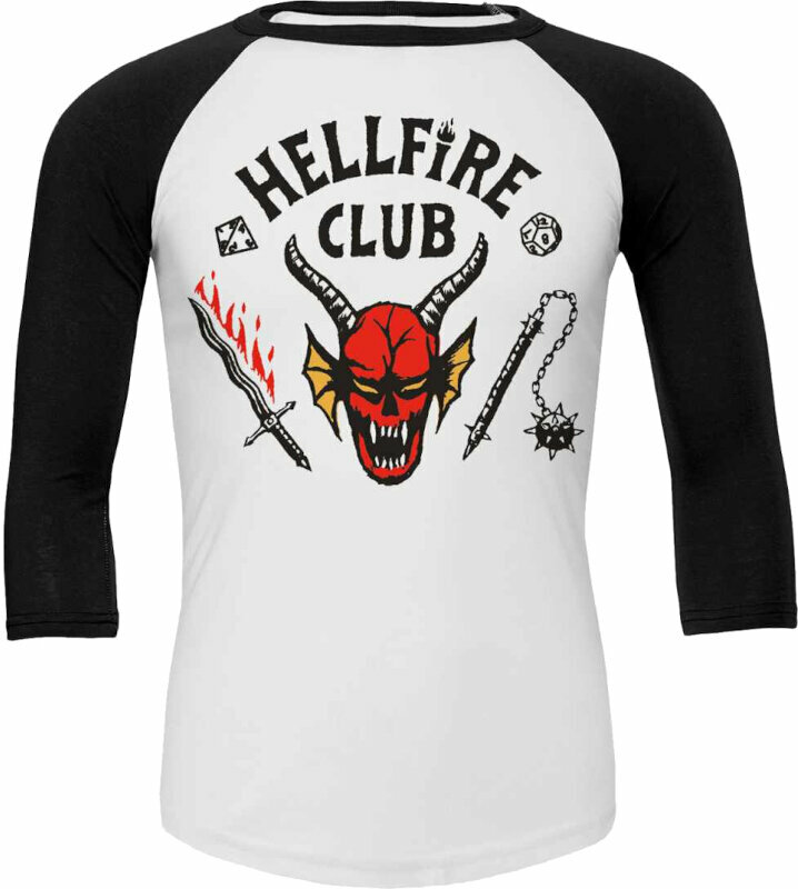 T-Shirt Stranger Things T-Shirt Hellfire Club Crest White M