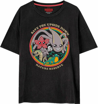 Tričko Stranger Things Upside Down Moon Wash Black L Tričko - 1
