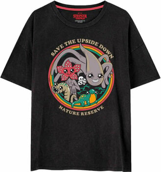 Tričko Stranger Things Upside Down Moon Wash Black XL Tričko - 1