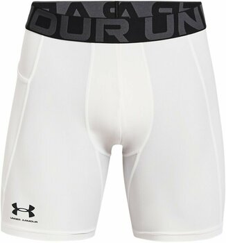 Running underwear Under Armour Men's HeatGear Armour Compression Shorts White/Black L Running underwear - 1