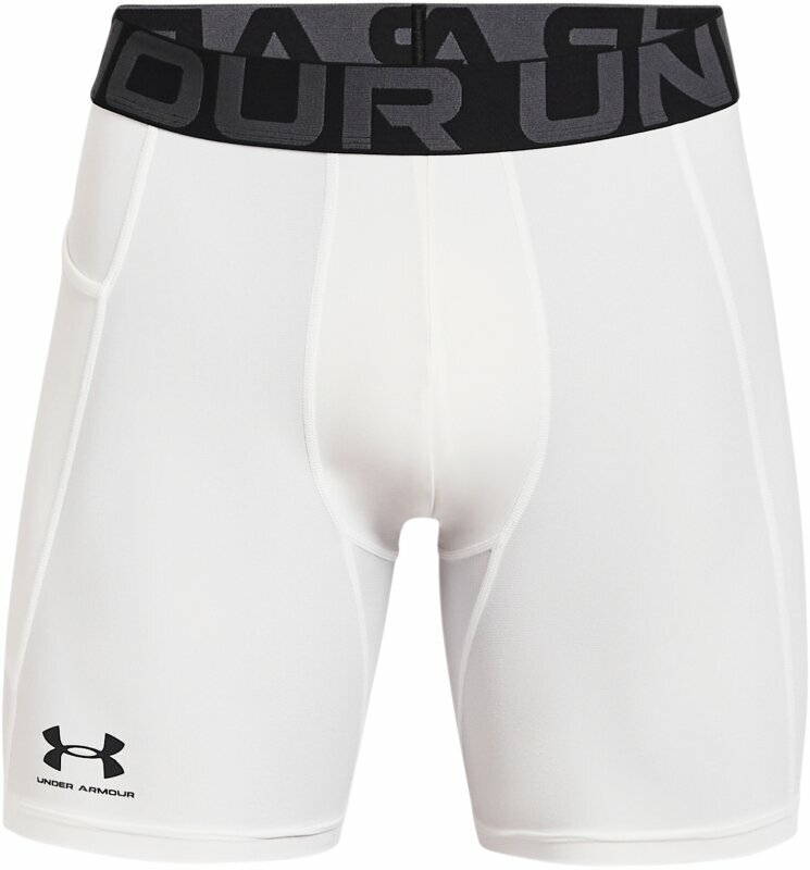 Sous-vêtements de course Under Armour Men's HeatGear Armour Compression Shorts White/Black 2XL Sous-vêtements de course